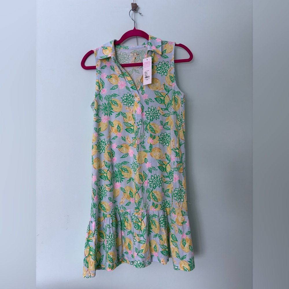 Lilly Pulitzer Sleeveless Dress - Yellow and Green lemons